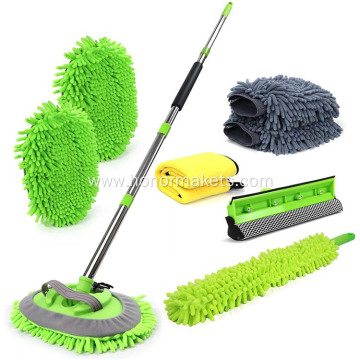 62'' Car Wash Brush with Long Handle Car Wash Mop Mitt Chenille Car Cleaning Kits tools Windshield Window Squeegee
